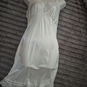 Vince White Lace Trim Chemise
